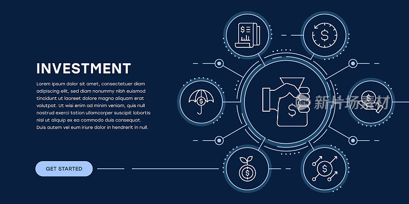 投资网页横幅与信息图表
