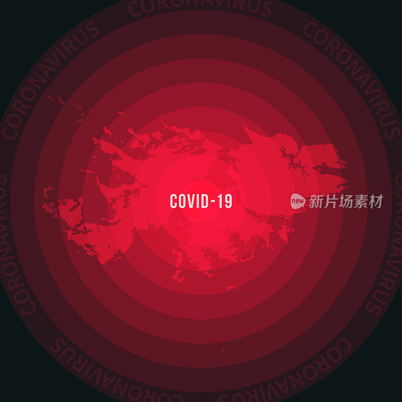 福克兰群岛COVID-19传播地图。冠状病毒爆发