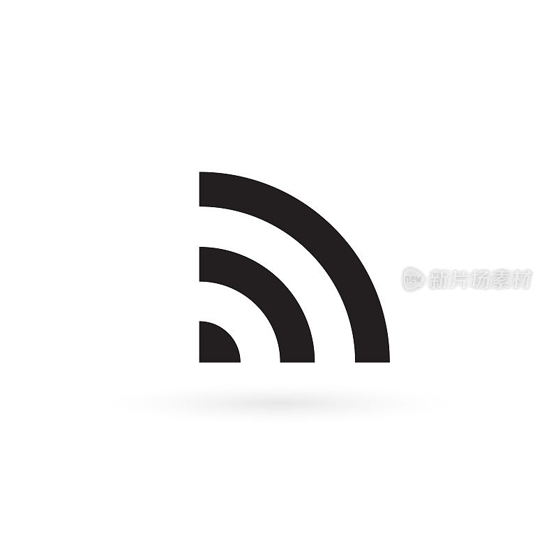 免费Wi-Fi图标，5g网络符号。蜂窝和移动通信矢量标志。在白色背景上隔离黑色标志。