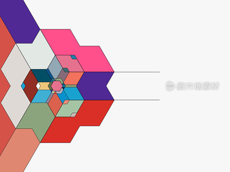 矢量彩色三维几何图案背景设计