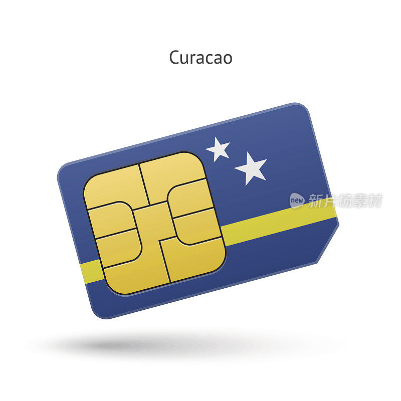 库拉索岛手机sim卡与旗帜