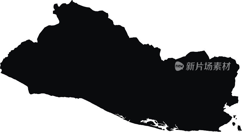 萨尔瓦多黑色地图上的白色背景矢量