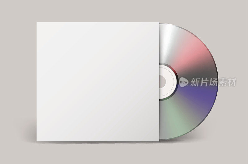 现实的矢量cd与封面图标。设计模板。