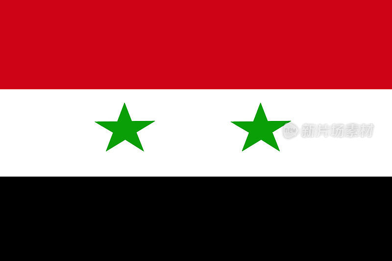 叙利亚国旗3D插图符号