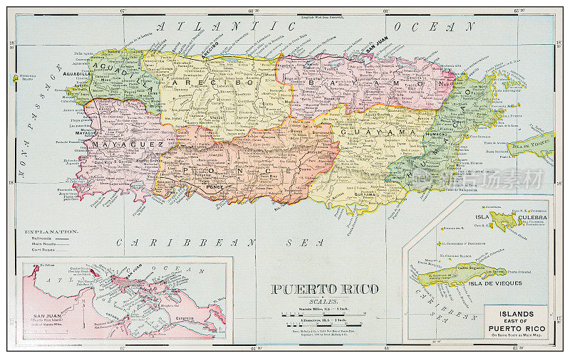 波多黎各的古老地图