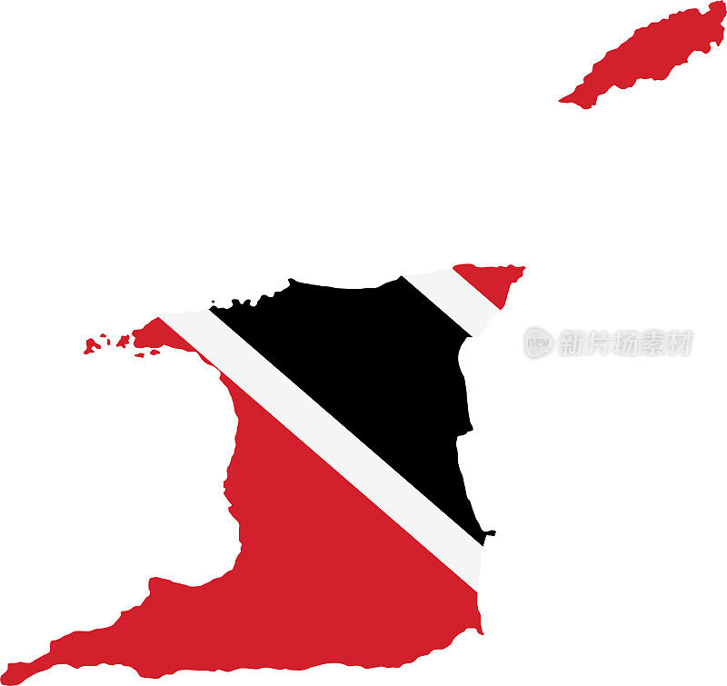 特立尼达和多巴哥国旗地图