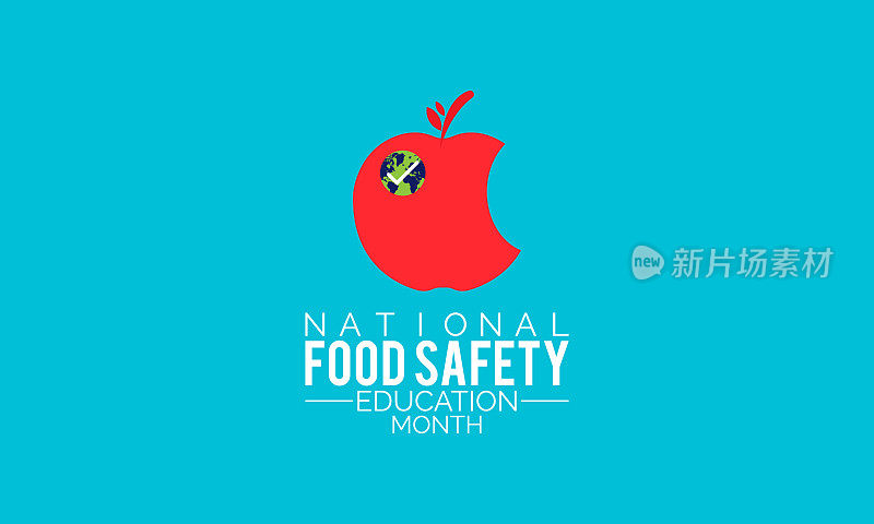 全国食品安全教育月横幅、海报、卡片、背景设计。每年九月庆祝的
