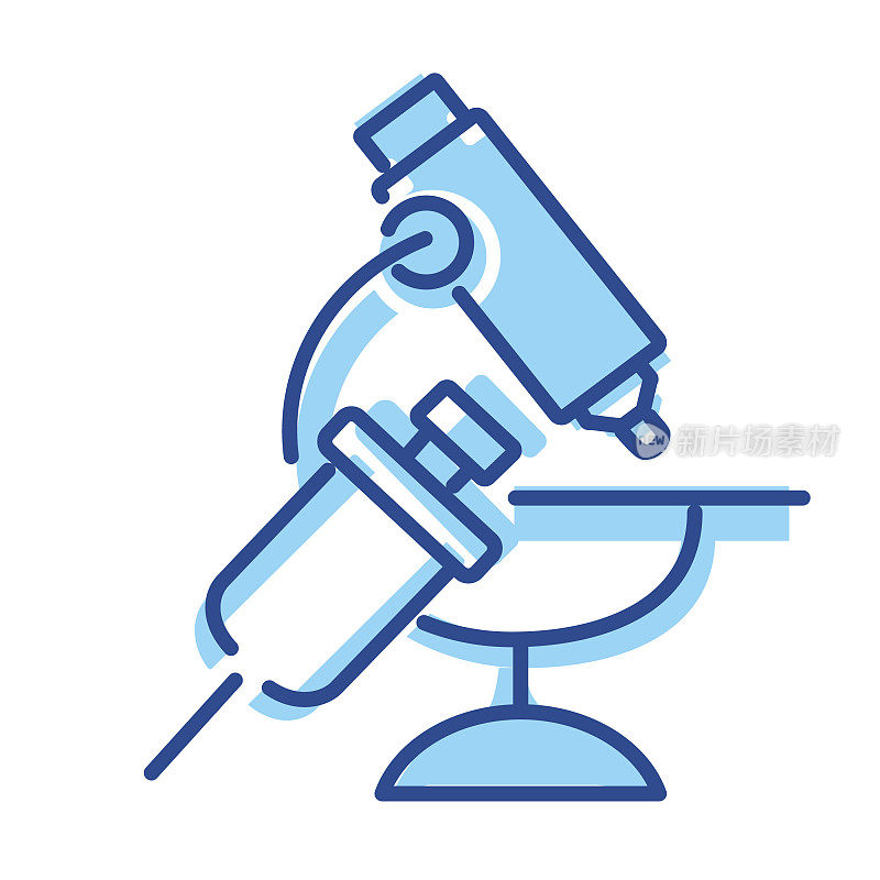 Covid-19流感病毒疫苗接种科学研究细线图标编辑中风