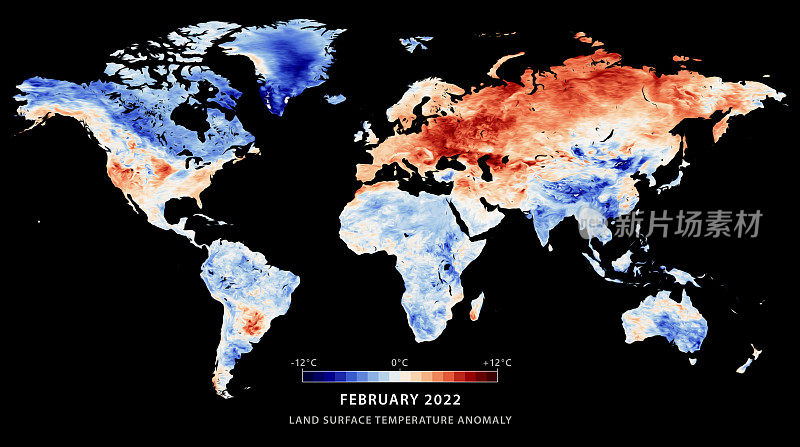 世界地图地表温度异常