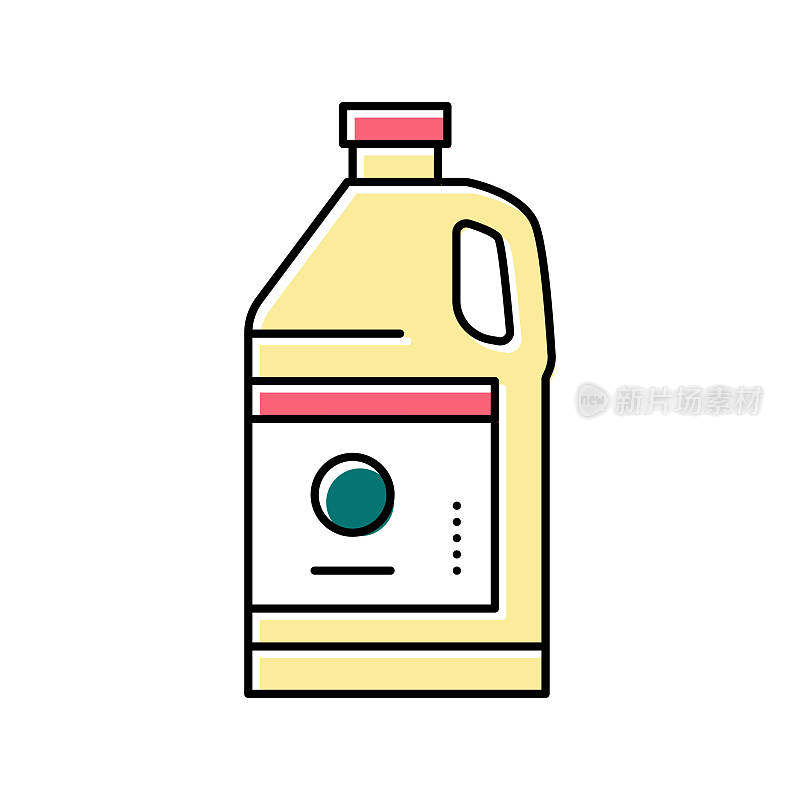 树脂瓶颜色图标矢量插图