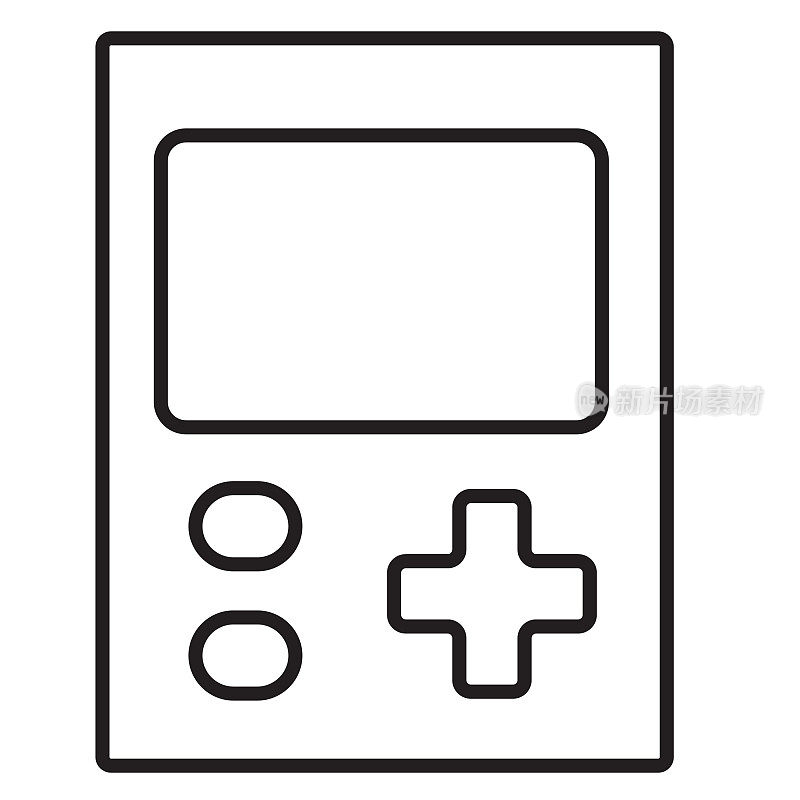 复古街机游戏,手持视频游戏,便携式控制器,细线图标,可编辑的笔画