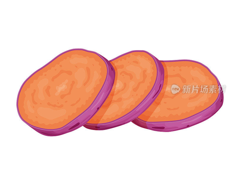紫色甘薯。冲绳山药红薯。健康食品的概念。