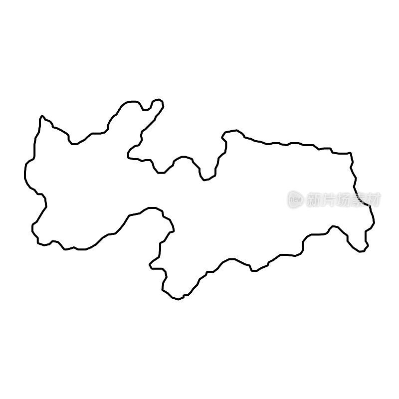 Paraiba地图，巴西州。矢量插图。