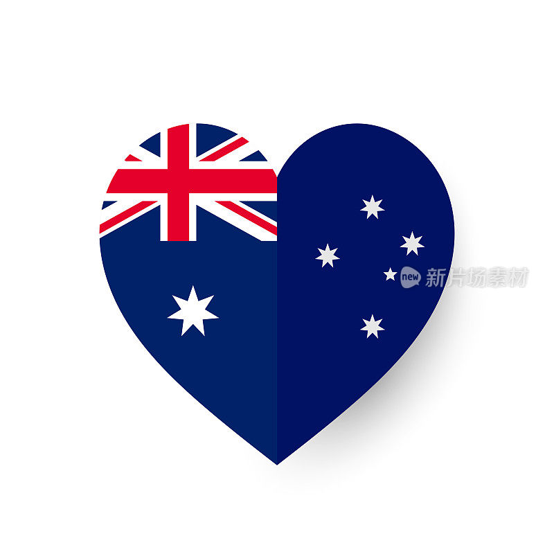 澳大利亚纸心旗。向量