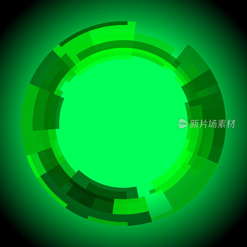 绿色抽象圆形透明部分深色背景图案