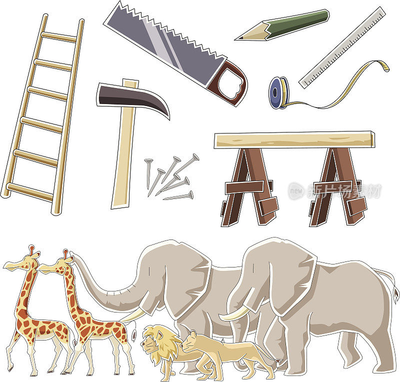 诺亚方舟的工具和动物