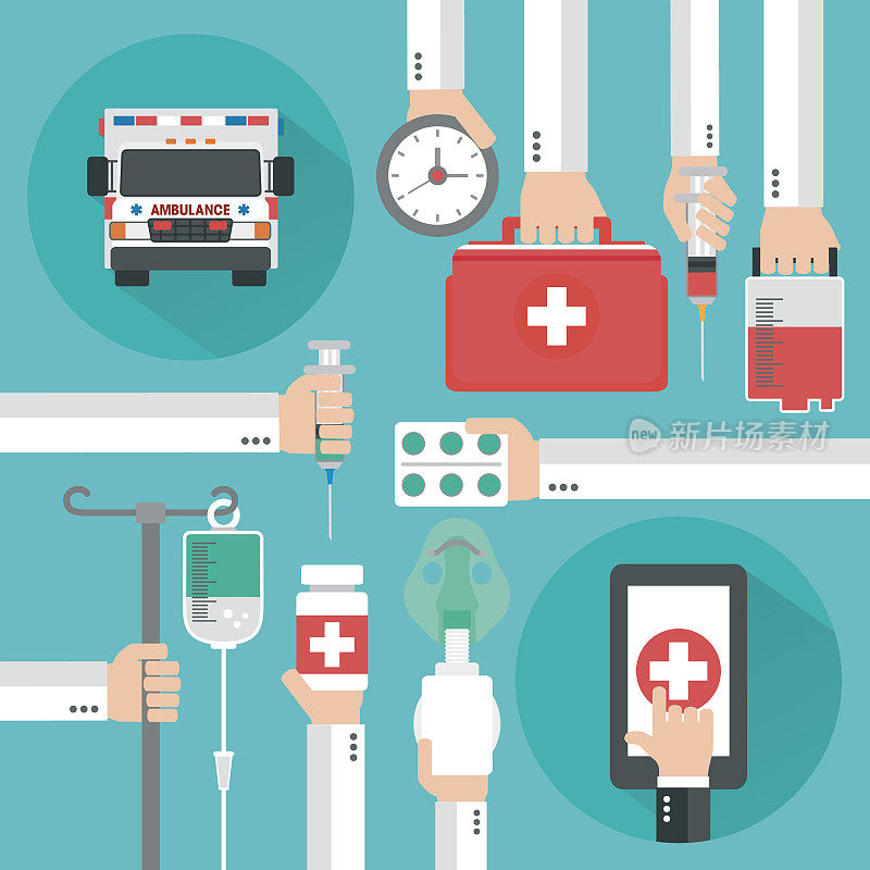 医疗在线设计平与救护车