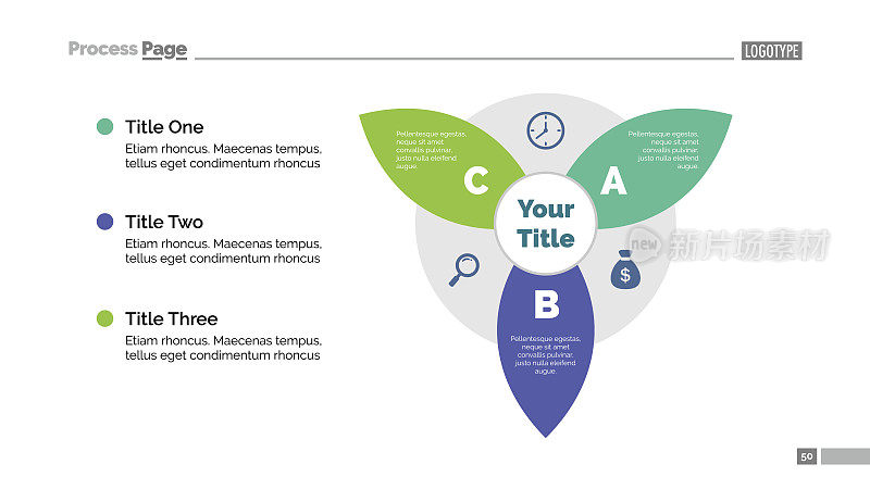 三瓣图幻灯片模板