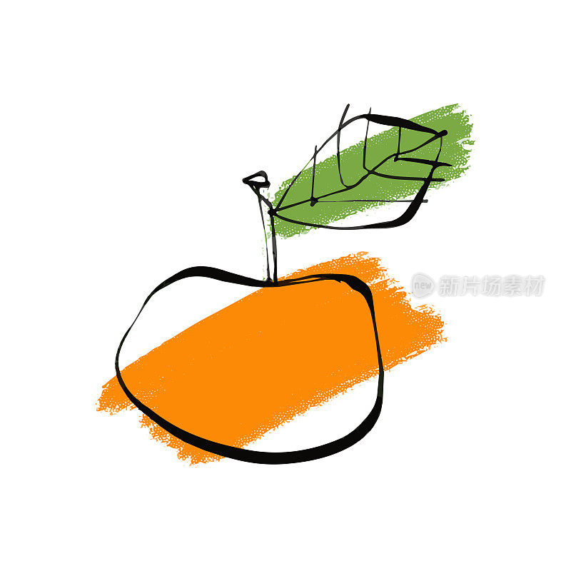 橙色的墨水和颜色的插图