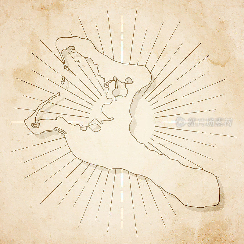 基里巴斯地图复古风格-旧纹理纸