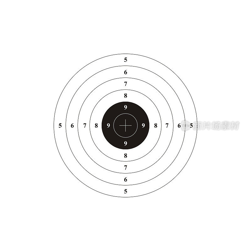 isf25米精度和50米手枪。股票矢量图孤立在白色背景。