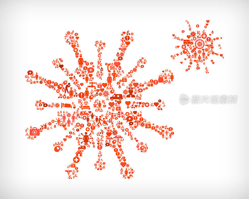 疾病流感冠状病毒图标模式