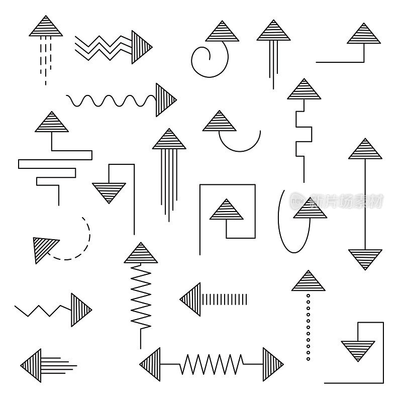 抽象线箭头图标集