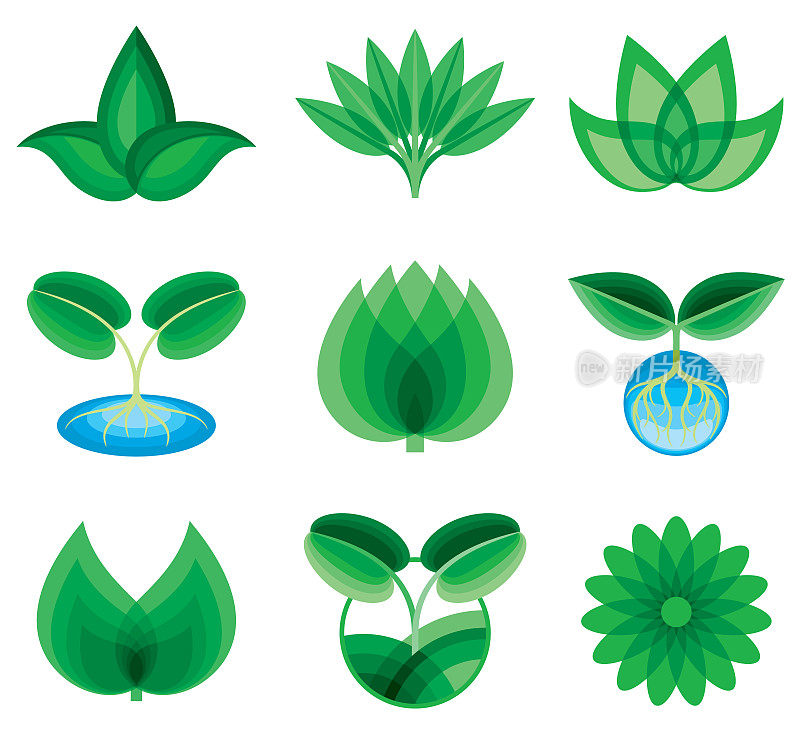 植物叶子设计元素图标