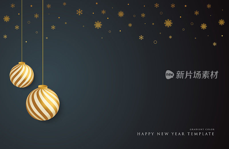 新年快乐背景。季节性贺卡模板。股票插图