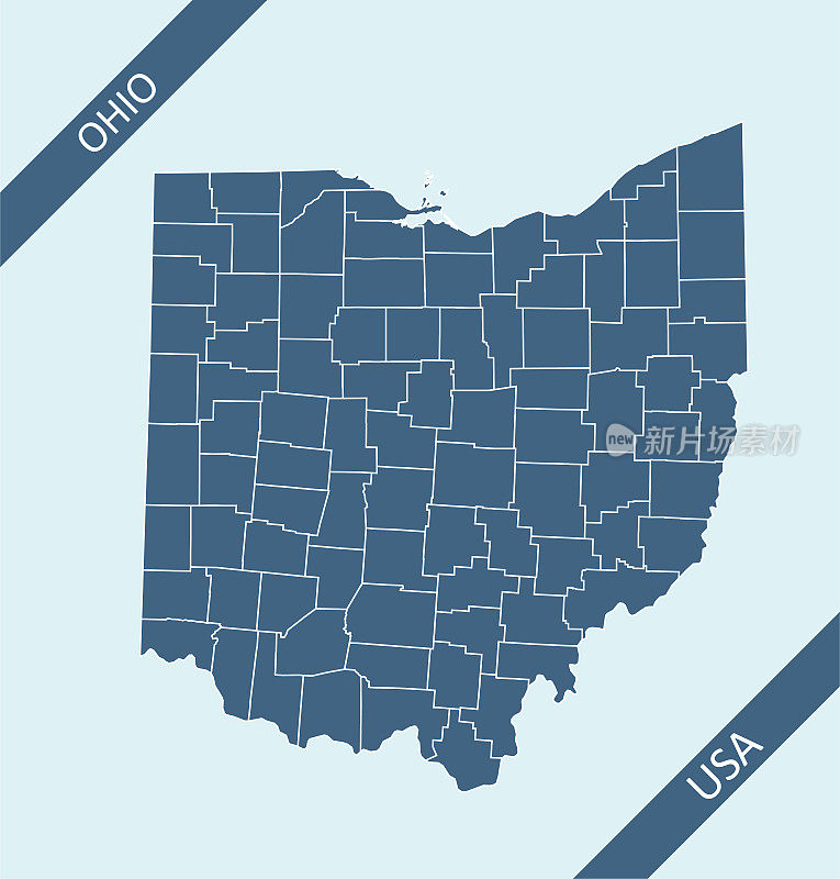 俄亥俄州县域地图