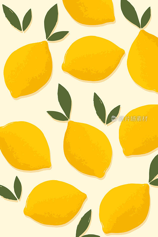 美丽的柠檬水果图案