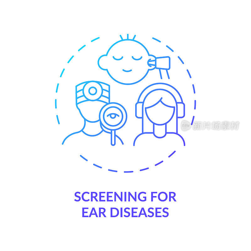 筛选耳朵疾病概念图标