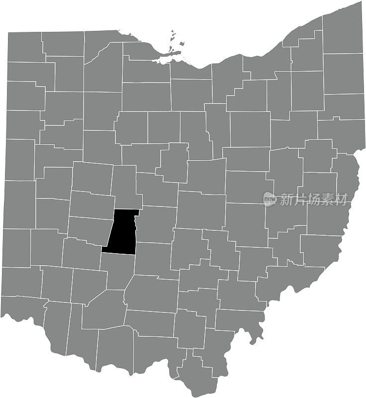 美国俄亥俄州麦迪逊县位置地图