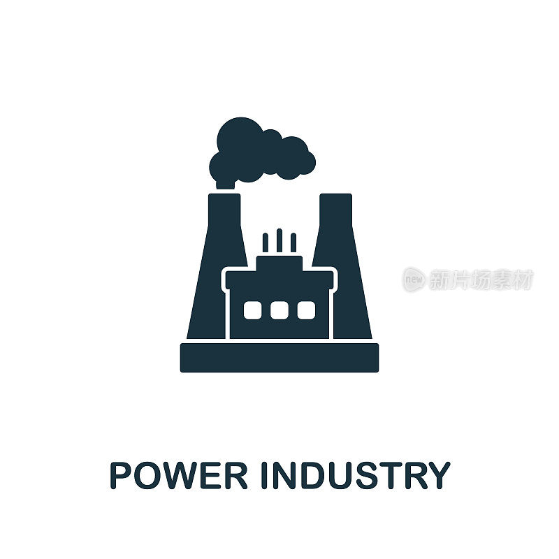 电力工业图标来自工业收藏。简单的线电力行业图标模板，网页设计和信息图
