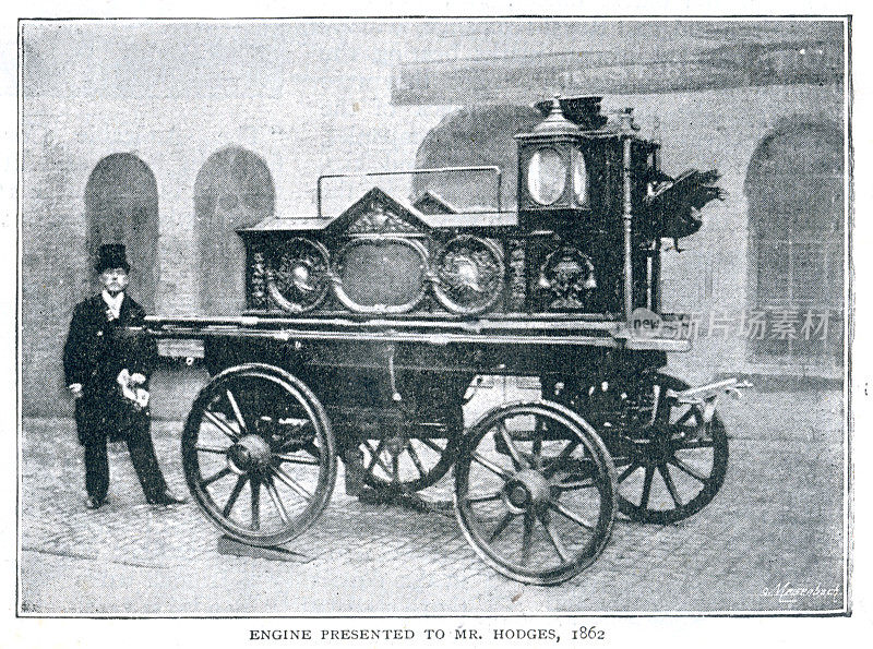 1862年伦敦维多利亚时代的消防车