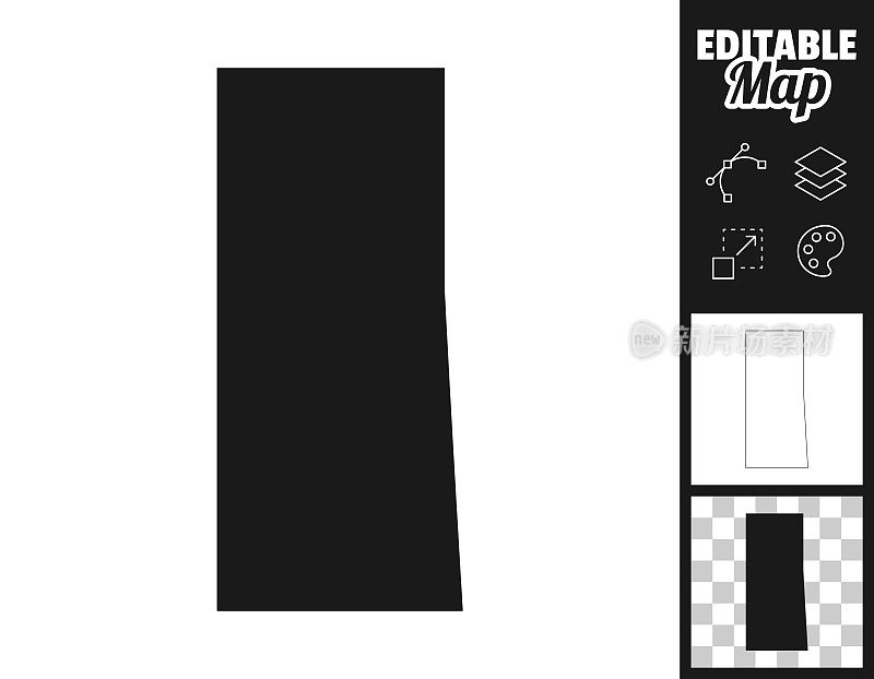 萨斯喀彻温省地图设计。轻松地编辑