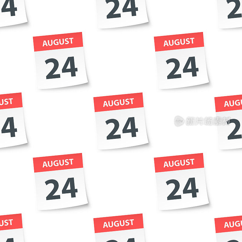 8月24日-每日日历无缝图案