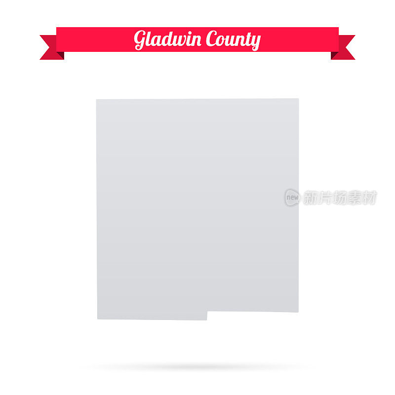 密歇根州格拉德温县。白底红旗地图