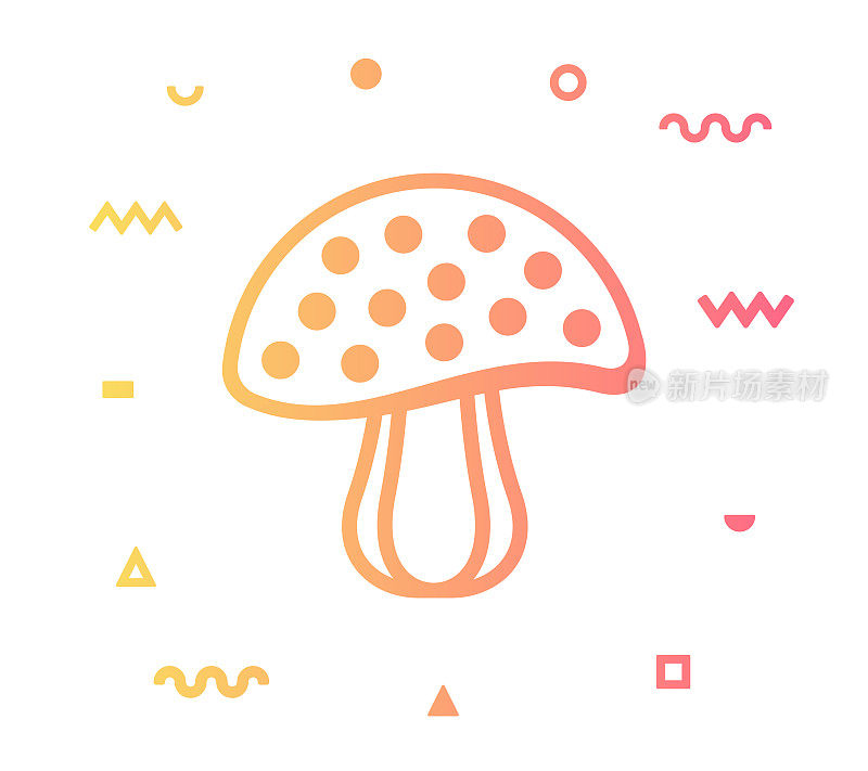 蘑菇矢量图标线插图