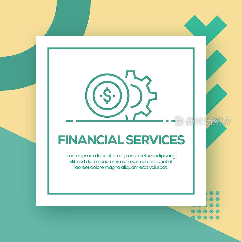 金融服务向量线图标-简单细线图标，优质设计元素