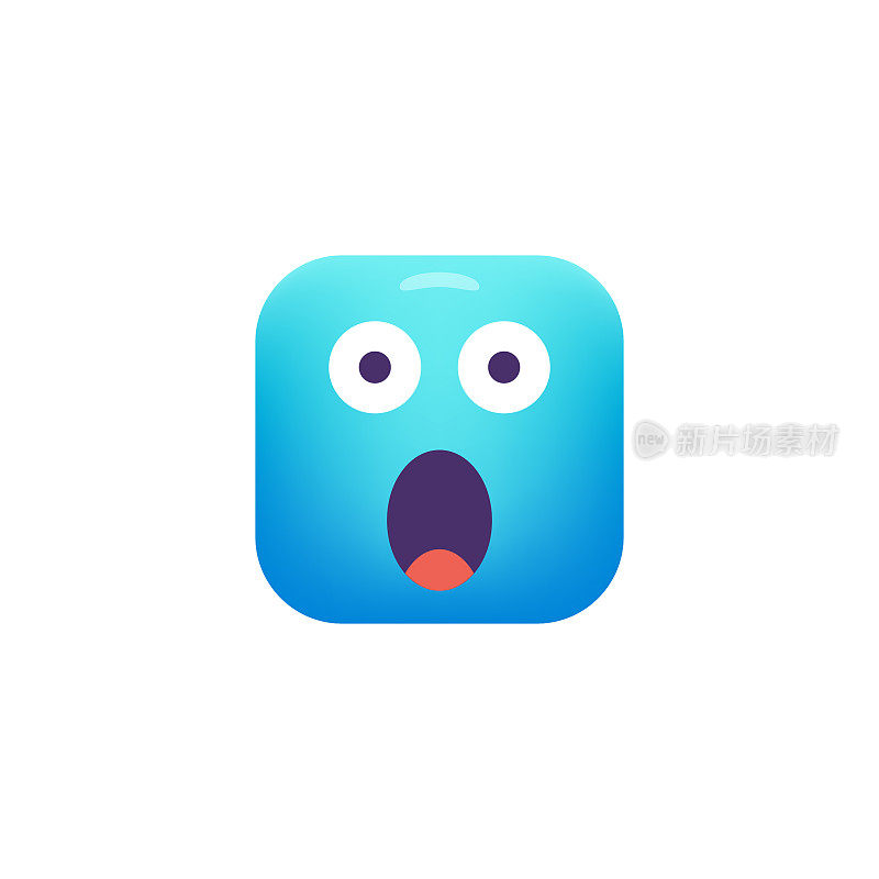 Emoticon设计立方体形状颜色渐变