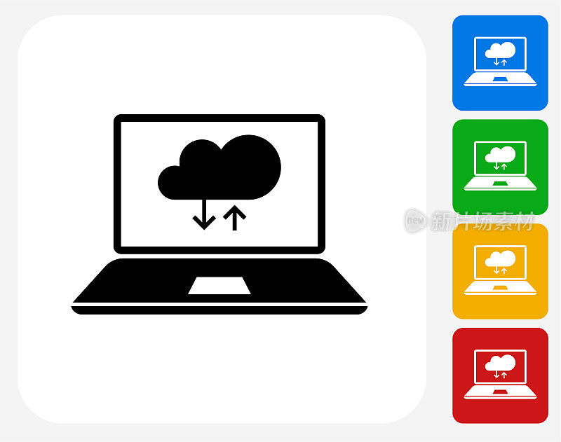 笔记本电脑与云计算图标