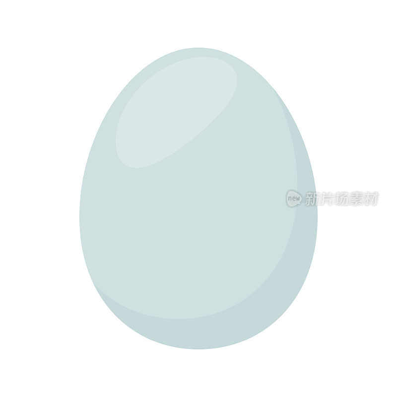 咸蛋孤立在白色的背景上，剪贴艺术鸭蛋白灰色的颜色，咸蛋插图简单，鸭蛋绘制平面风格的信息图形图标卡通