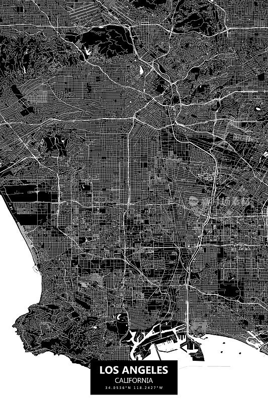 加州洛杉矶矢量地图
