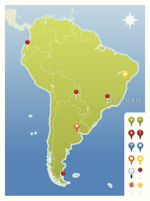南美GPS地图图标