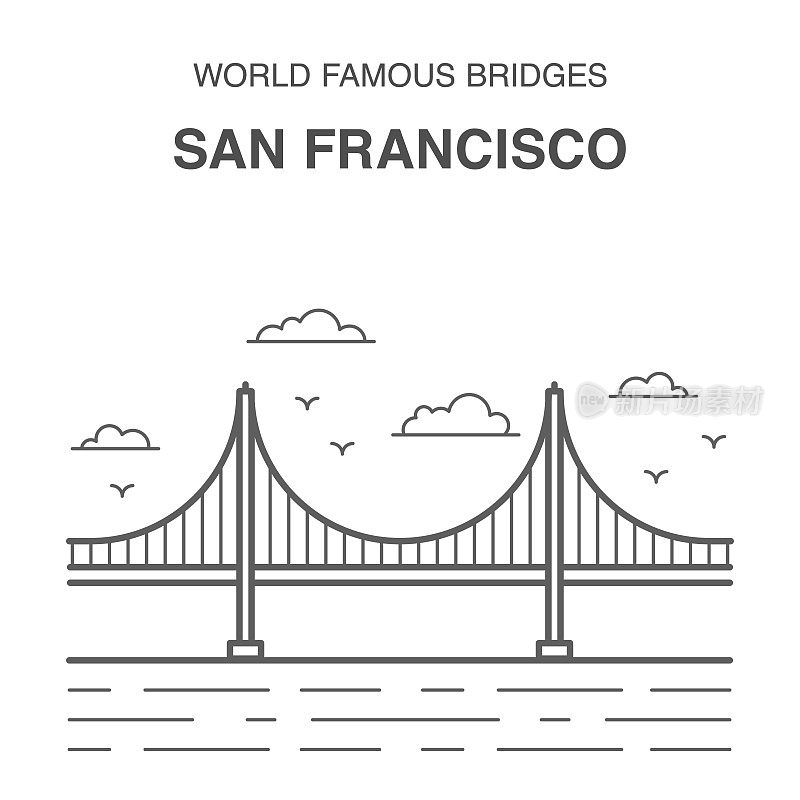 旧金山金门大桥。