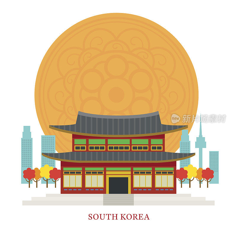 韩国地标装饰背景