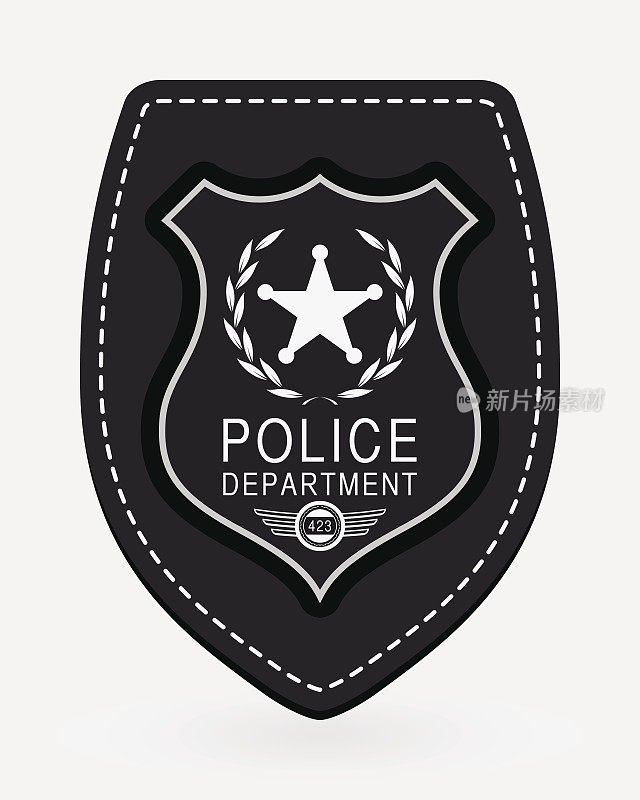 警察徽章简单的单色标志