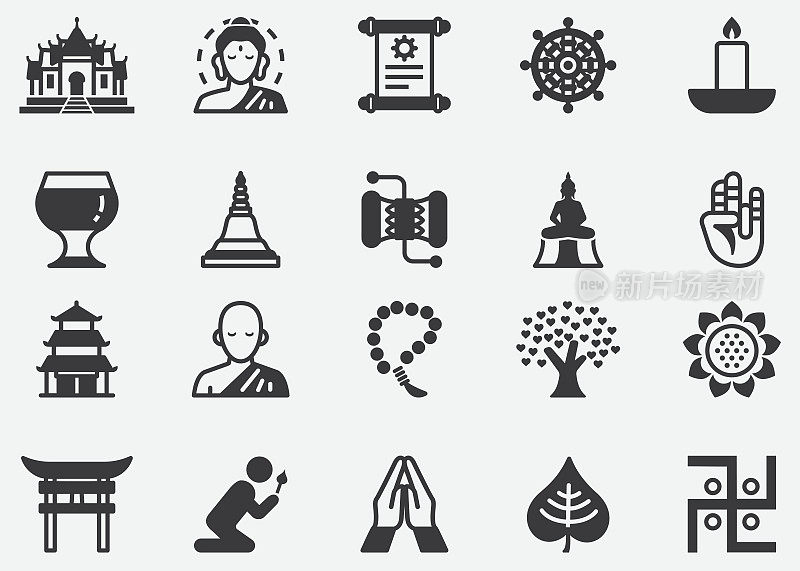 佛教，泰国，日本，亚洲，禅宗，佛陀，佛像像素完美图标