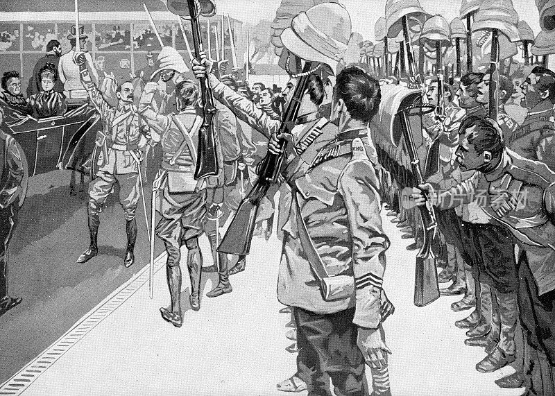 维多利亚女王送别英国军队参加第二次布尔战争(19世纪)